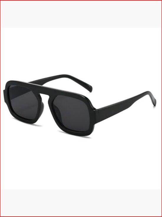 Vintage Square Aviator Sunglasses with UV400 Protection, Flat Top Shades main image 7